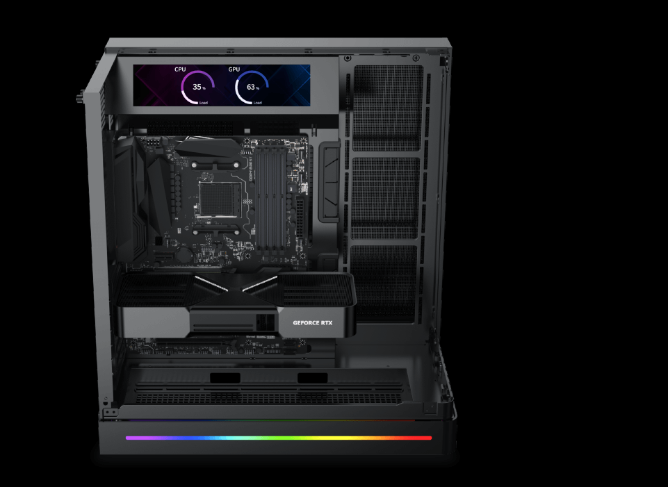 Xigmatek Pano II LCD Black E-ATX Gaming Case USB-C Curved Tempered Glass (17) Xigmatek Pano II LCD Black E ATX Gaming Case USB C Curved Tempered Glass 17