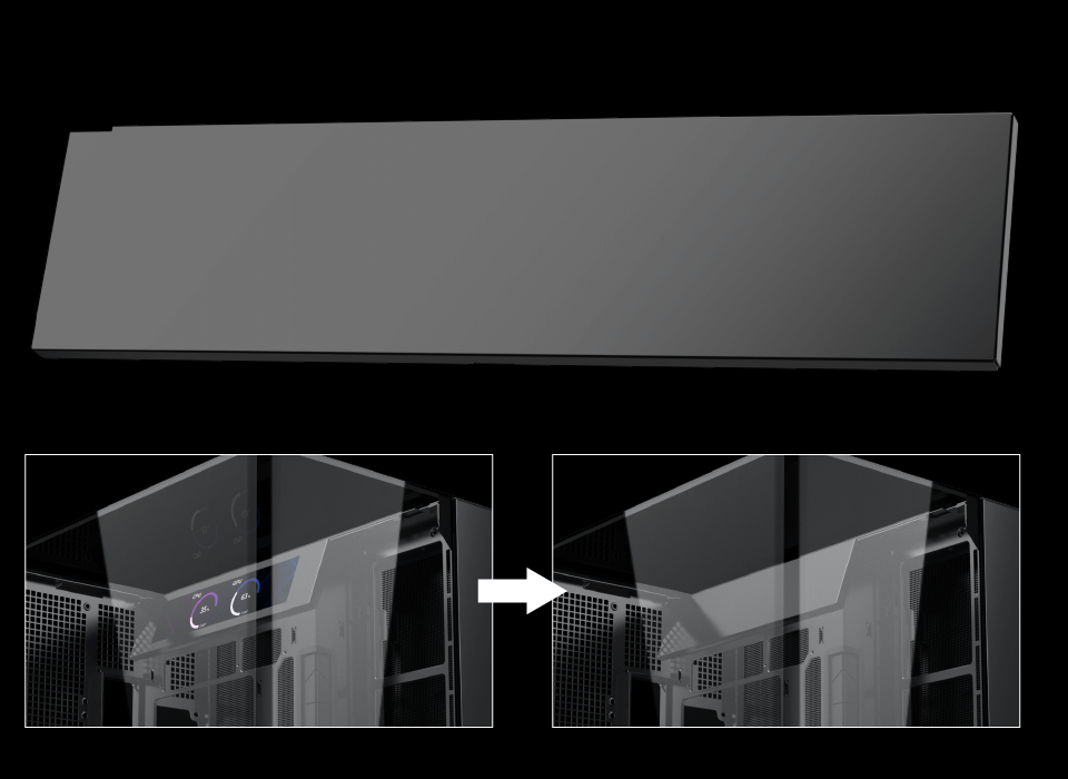 Xigmatek Pano II LCD Black E-ATX Gaming Case USB-C Curved Tempered Glass (8) Xigmatek Pano II LCD Black E ATX Gaming Case USB C Curved Tempered Glass 8