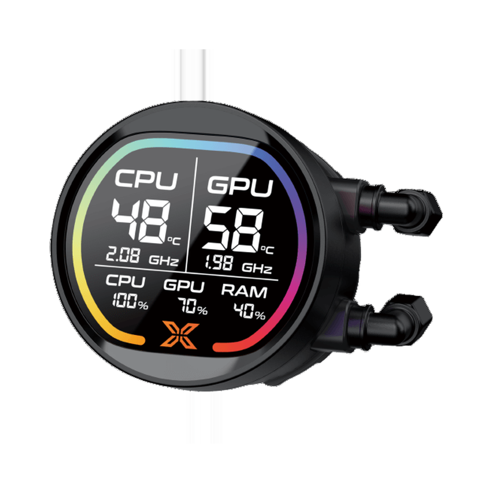 XIGMATEK LK PRO 360 360mm AIO Liquid Cooler with 2.7 Inch LCD and ARGB Black 4 XIGMATEK LK PRO 360 2.7 inch LCD ARGB AIO Liquid Cooler Black