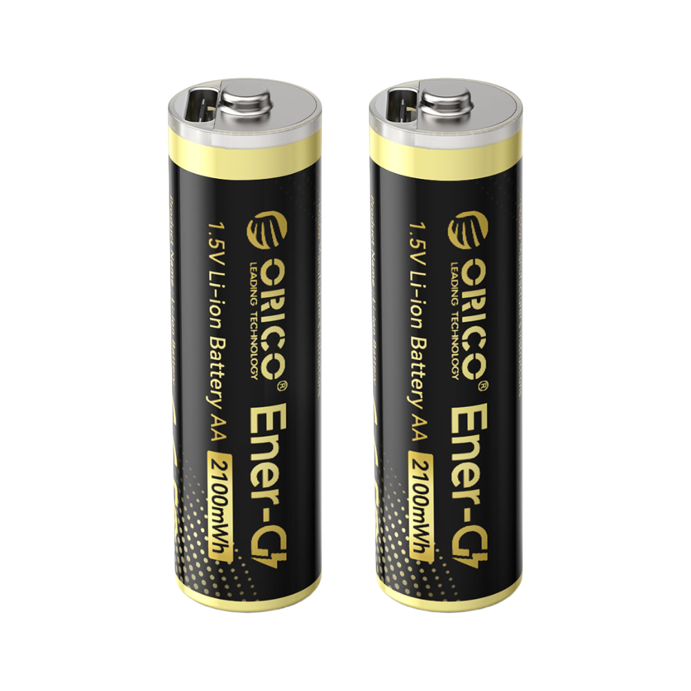 ORICO EG5C AA Rechargeable Battery 1.5V 2100mWh with Type-C Charging | بطاريات شحن اوريكو 1 ORICO EG5C AA Rechargeable Battery 1.5V 2100mWh with Type-C charging shown in a detailed product view.