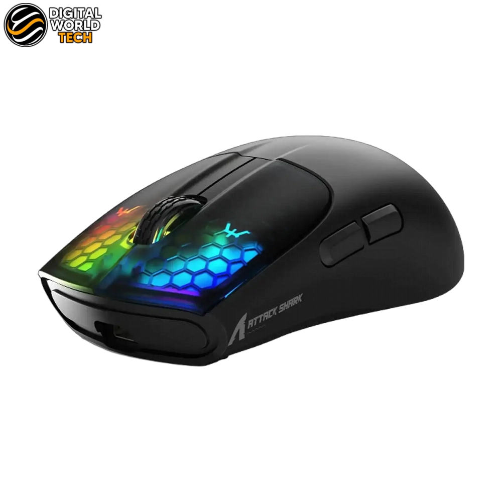Attack Shark X5 Mouse Tri-Mode Wireless Gaming Mouse Black and White 1 Attack Shark X5 Mouse with Tri-Mode Connectivity