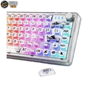 Attack Shark K75RGB Wired Keyboard in white transparent finish.