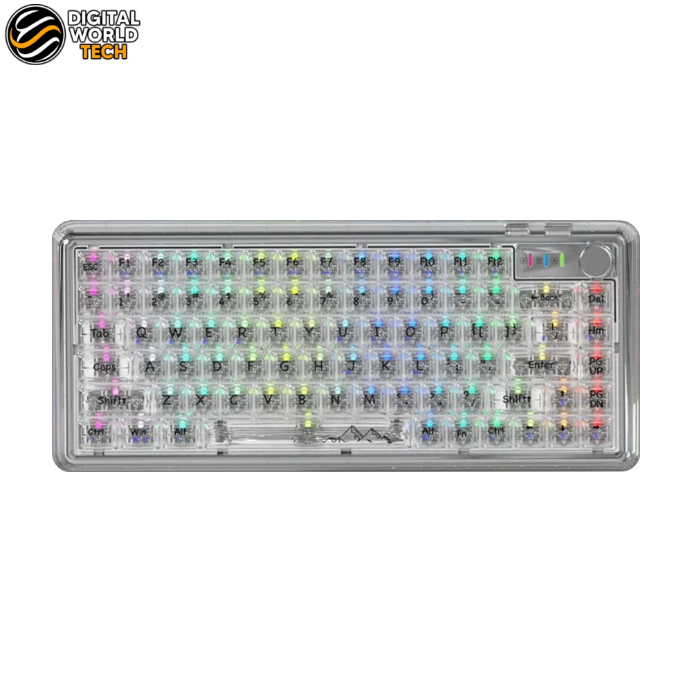Attack Shark K75RGB Wired Keyboard White Transparent with Per-Key Illumination 3 Attack Shark K75RGB Wired Keyboard in white transparent finish.