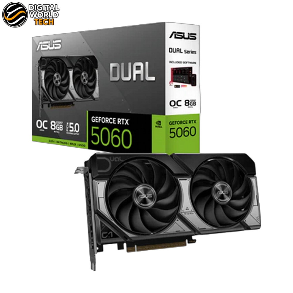 ASUS RTX 5060 Dual OC 8GB GDDR7 PCIe 5.0 Graphics Card with Dual Axial-tech Fans 1 ASUS RTX 5060 Dual OC 8GB GDDR7 Graphics Card with dual Axial-tech fans