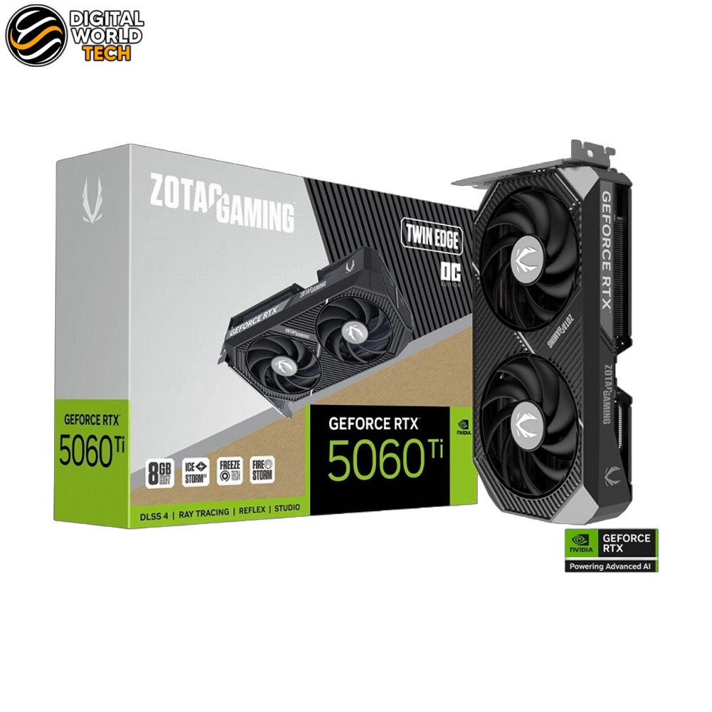 ZOTAC RTX 5060 Ti Twin Edge 8GB GDDR7 128-bit Blackwell Graphics Card 1 ZOTAC RTX 5060 Ti Twin Edge 8GB GDDR7 Graphics Card
