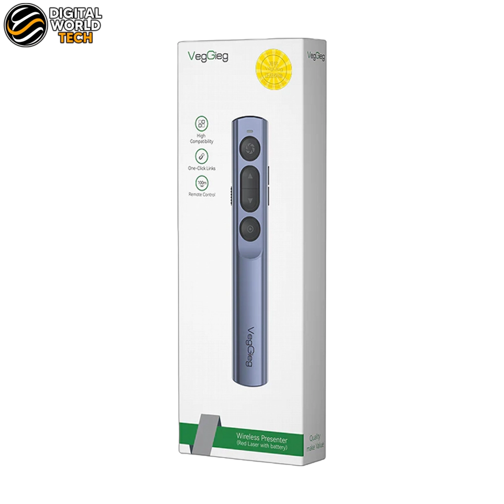 VegGieg V-LP002 Wireless Presenter Red Laser 2.4GHz 100m Range with Battery 3 VegGieg V-LP002 Wireless Presenter with red laser pointer