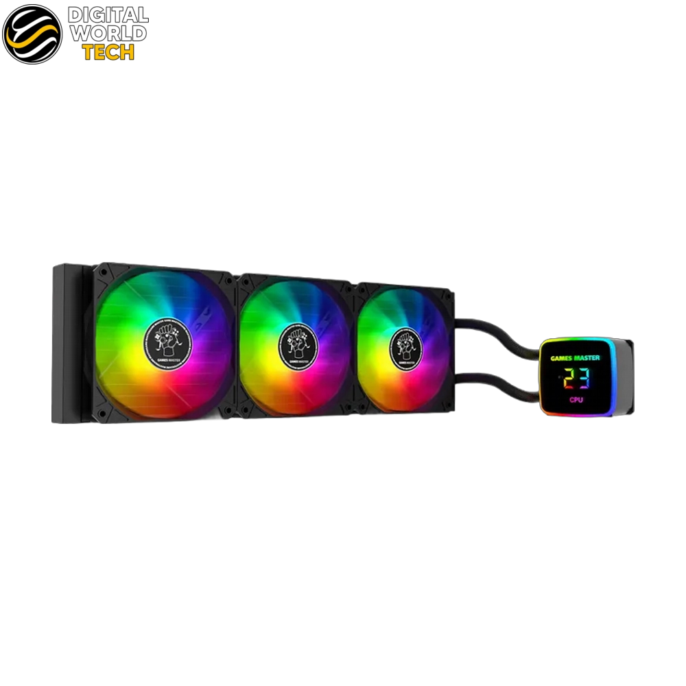 GAMEMASTER LZ360 Liquid Cooler 360mm AIO RGB Triple Fan with 2.4 inch IPS LCD 1 GAMEMASTER LZ360 Liquid Cooler 360mm AIO with ARGB and IPS LCD