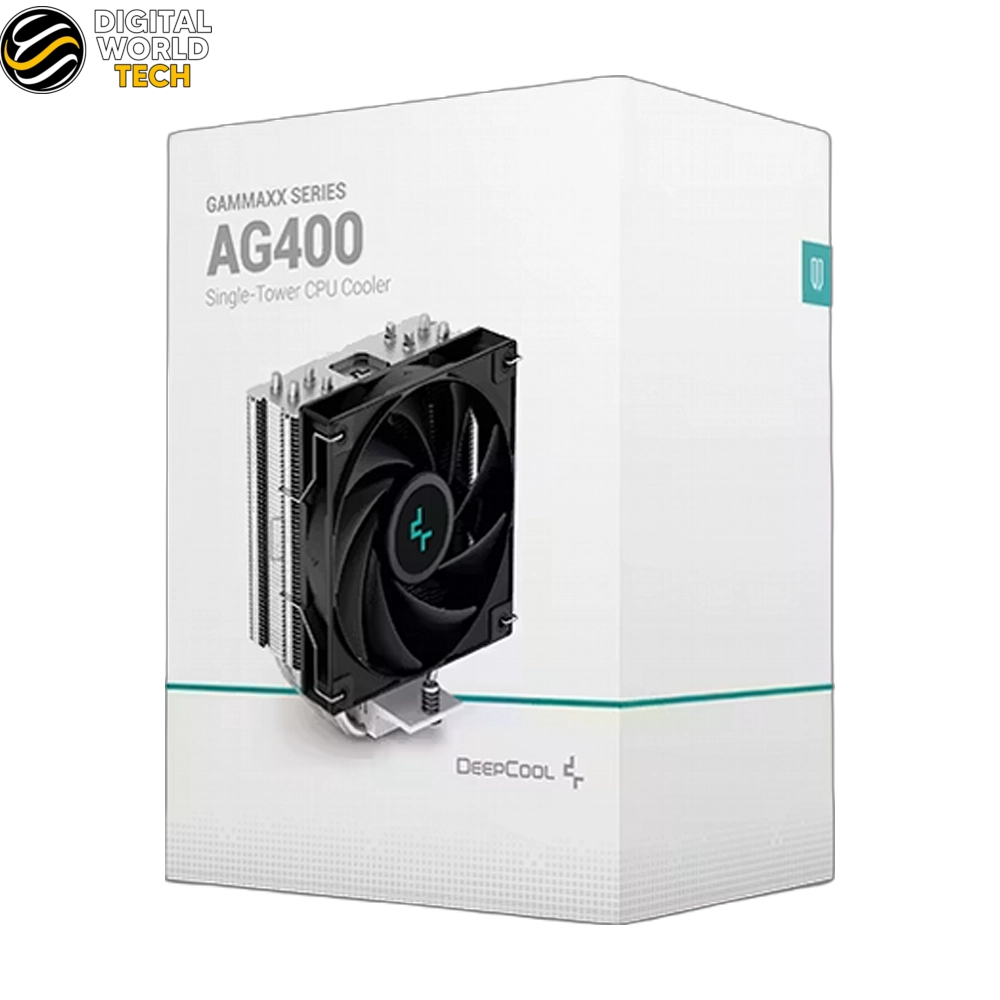 Deepcool Gammaxx AG400 Cooler 120mm Black ARGB Single Tower CPU Air Cooler 220W TDP 4 Deepcool Gammaxx AG400 CPU Cooler 120mm Black with ARGB lighting