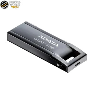 ADATA UR340 Flash Drive 32GB glossy black nickel capless USB 3.2