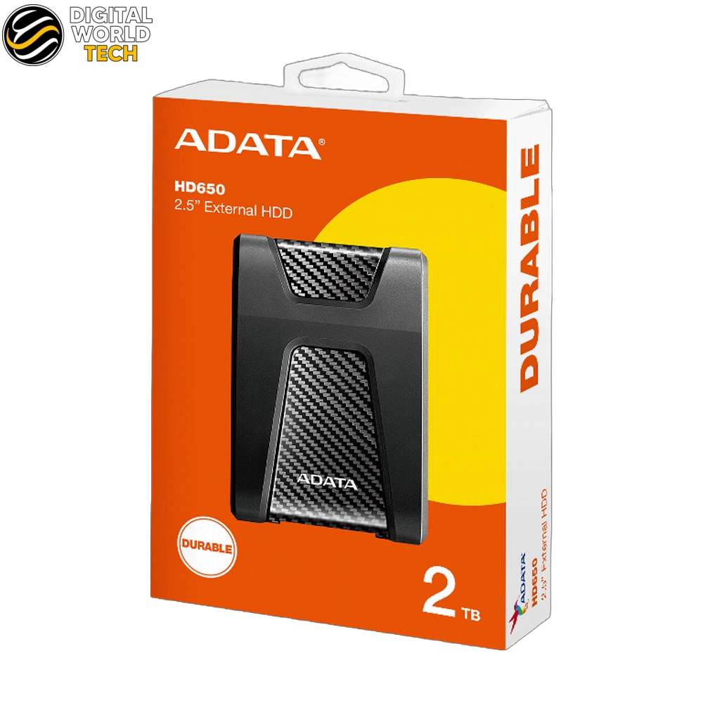 ADATA HD650 External HDD 2TB Durable 2.5 Inch USB 3.2 Portable Hard Drive 1 ADATA HD650 External HDD 2TB durable 2.5 inch portable hard drive