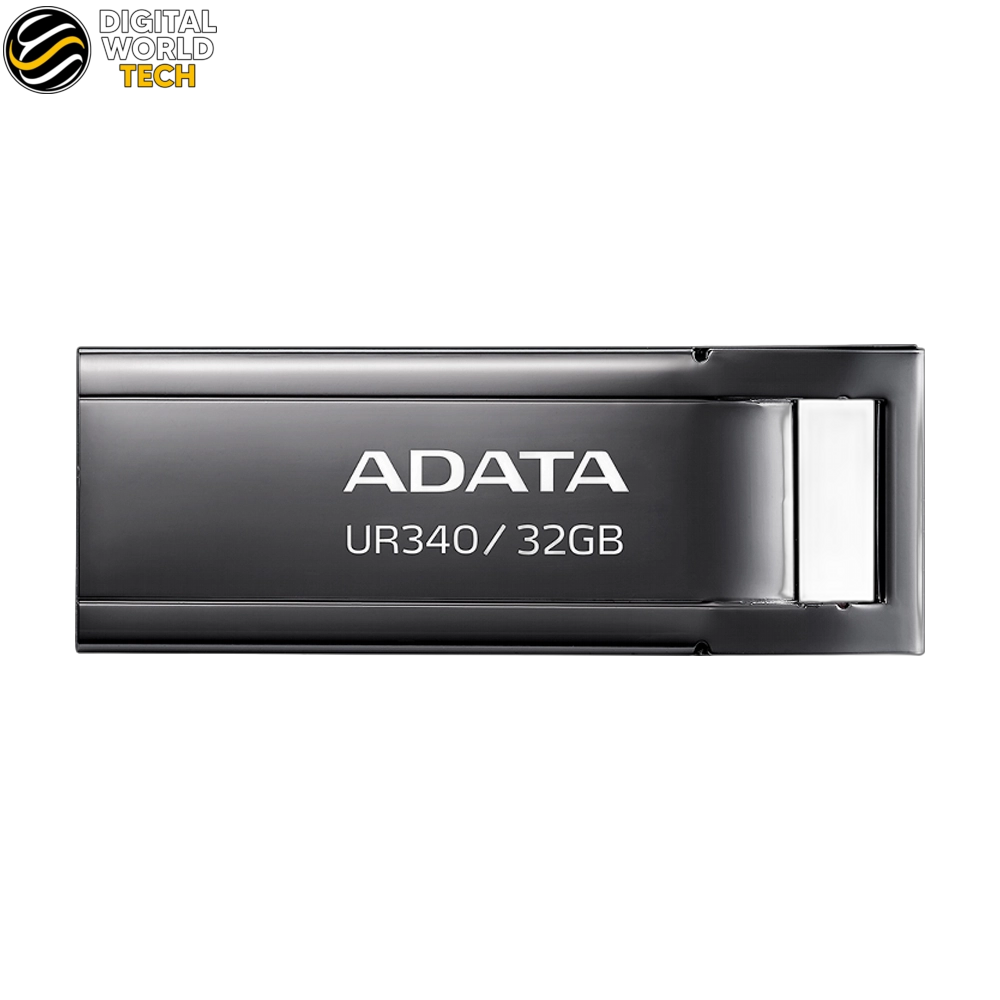ADATA UR340 Flash Drive 32GB USB 3.2 Gen1 Waterproof Capless Glossy Black Nickel 2 ADATA UR340 Flash Drive 32GB glossy black nickel capless USB 3.2