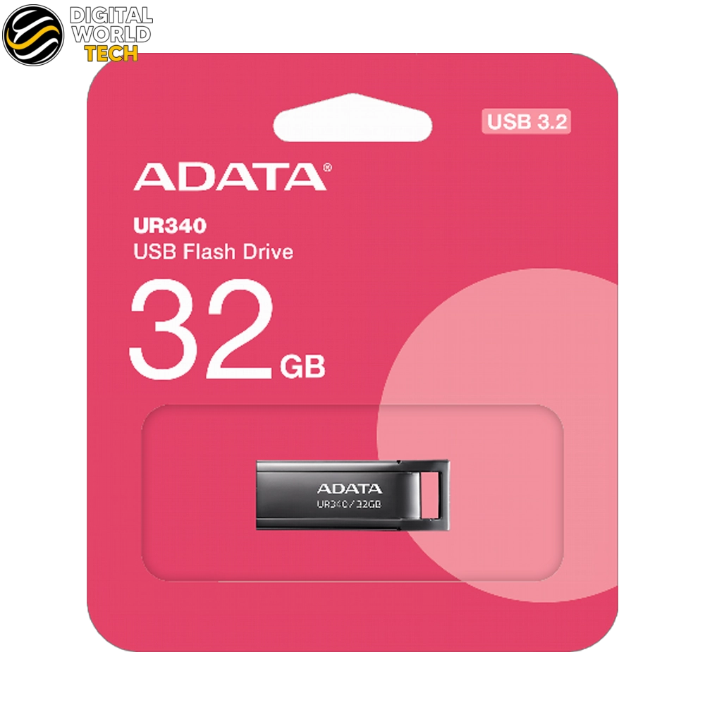 ADATA UR340 Flash Drive 32GB USB 3.2 Gen1 Waterproof Capless Glossy Black Nickel 4 ADATA UR340 Flash Drive 32GB glossy black nickel capless USB 3.2