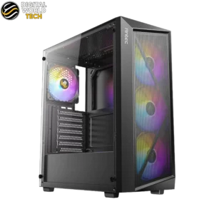 Antec AX67 ARGB Case Black Mid-Tower with tempered glass side panel and mesh front