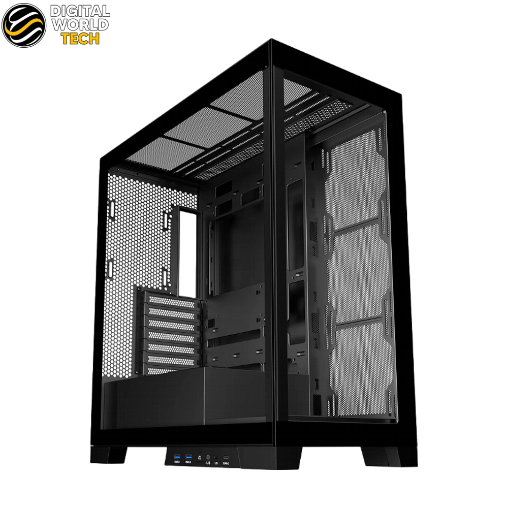 SAMA NEVIEW 4503 Case Black Dual Tempered Glass ATX Mid Tower with 4 ARGB Fans 1 SAMA NEVIEW 4503 Case Black ATX Mid Tower Dual Tempered Glass