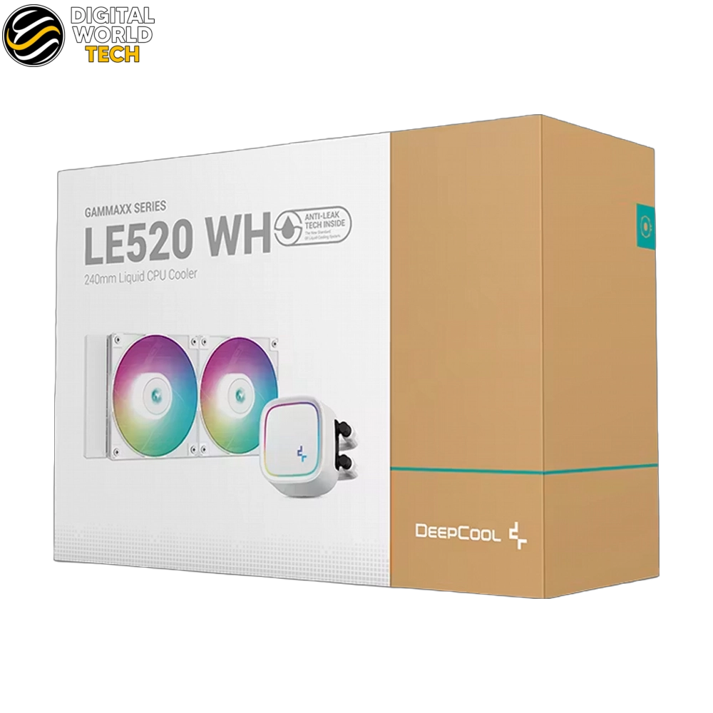 DeepCool LE520 White 240mm AIO Liquid CPU Cooler with ARGB Fans 5 DeepCool LE520 White 240mm AIO Liquid CPU Cooler with ARGB Fans
