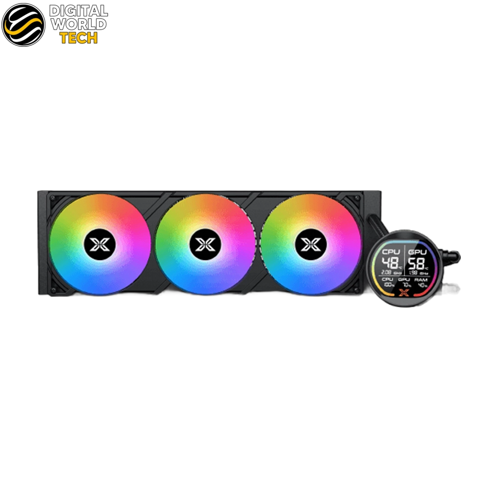 XIGMATEK LK Pro 360 Digital Arctic AIO Liquid Cooler with 2.7 LCD Display 360mm Radiator 3x 120mm ARGB PWM Fans 2 XIGMATEK LK Pro 360 Digital Arctic AIO Liquid Cooler with 2.7 LCD