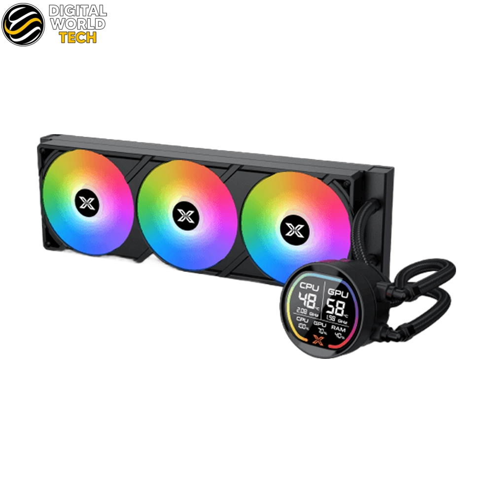 XIGMATEK LK Pro 360 Digital Arctic AIO Liquid Cooler with 2.7 LCD Display 360mm Radiator 3x 120mm ARGB PWM Fans 3 XIGMATEK LK Pro 360 Digital Arctic AIO Liquid Cooler with 2.7 LCD