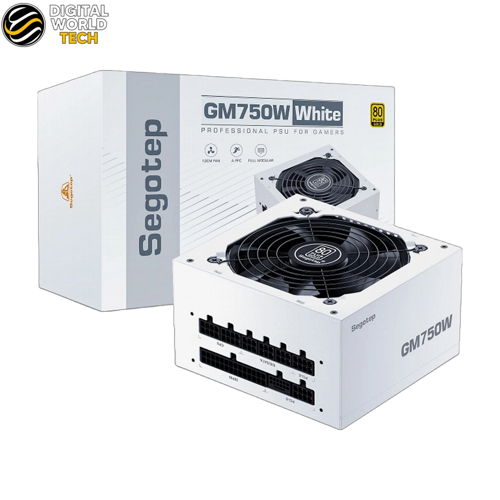 SEGOTEP GM750W Power Supply 750W 80+ Gold Full Modular White ATX 3.0 PCIe 5.0 1 Segotep GM750W 750W 80+ Gold Full Modular White Power Supply