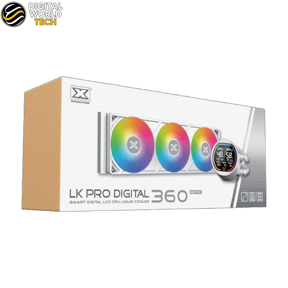 Xigmatek LK Pro 360 Digital Arctic White 360mm AIO Liquid CPU Cooler with 2.7 LCD Display 1 Xigmatek LK Pro 360 Digital Arctic White 360mm AIO Liquid CPU Cooler with 2.7 LCD
