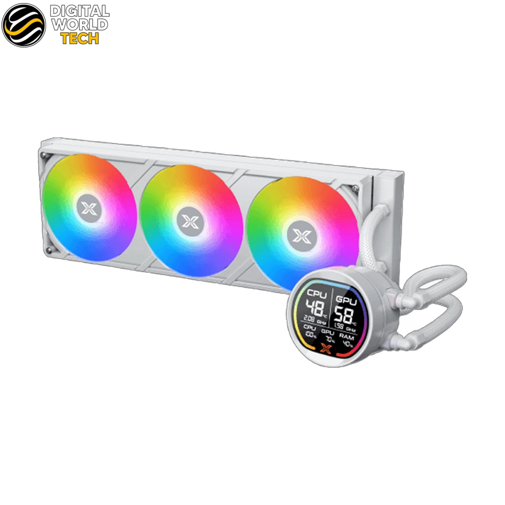 Xigmatek LK Pro 360 Digital Arctic White 360mm AIO Liquid CPU Cooler with 2.7 LCD Display 3 Xigmatek LK Pro 360 Digital Arctic White 360mm AIO Liquid CPU Cooler with 2.7 LCD