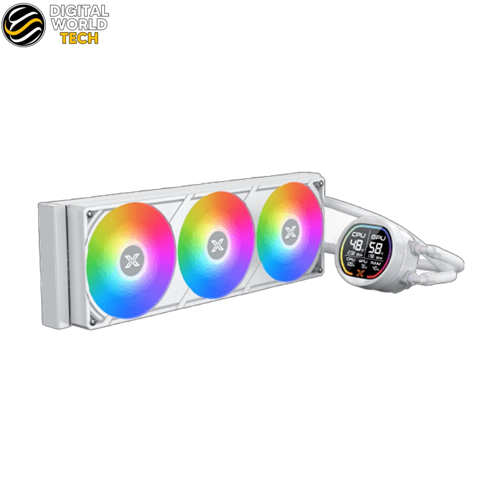 Xigmatek LK Pro 360 Digital Arctic White 360mm AIO Liquid CPU Cooler with 2.7 LCD Display 4 Xigmatek LK Pro 360 Digital Arctic White 360mm AIO Liquid CPU Cooler with 2.7 LCD
