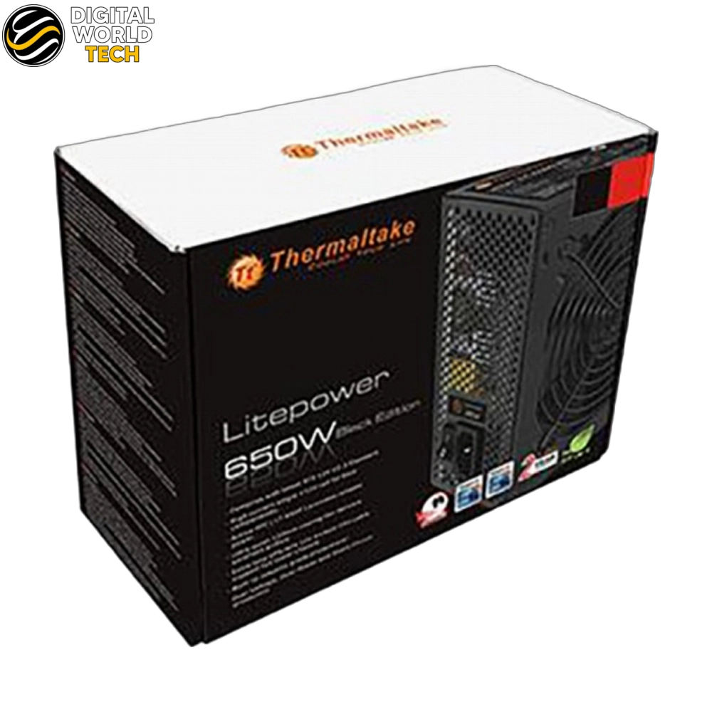 Thermaltake Litepower RGB 650W Power Supply Non-Modular ATX 12V V2.3 4 Thermaltake Litepower RGB 650W Power Supply 120mm hydraulic bearing fan